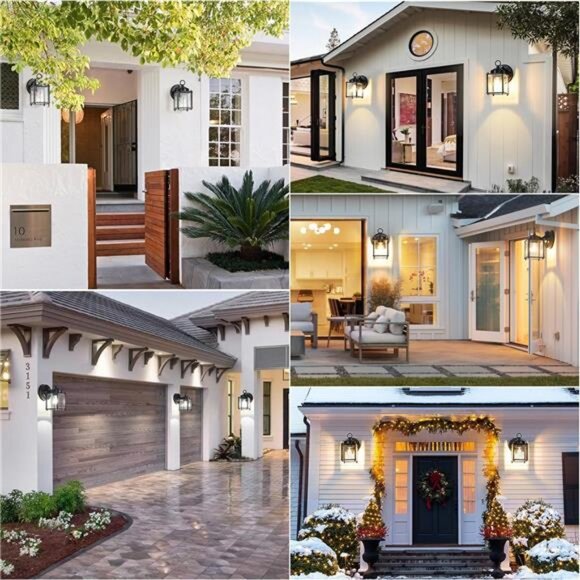 2 Pack Dusk to Dawn Sensor Outdoor Wall Sconce, Waterproof Wall Mount Lanterns - Picture 6 of 7